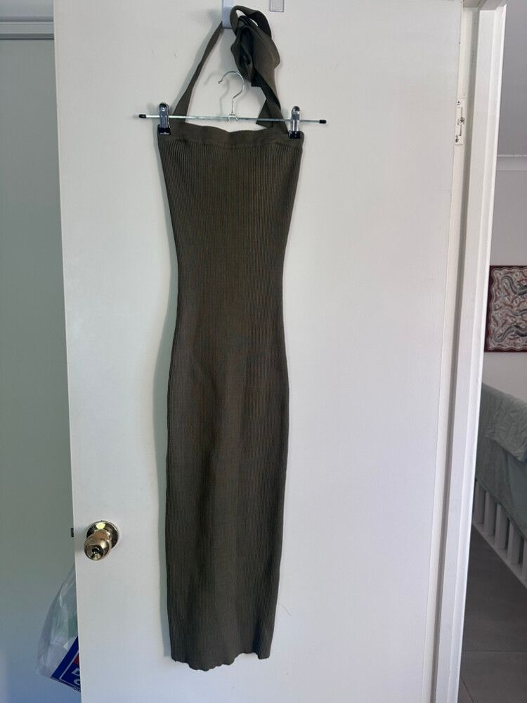 Petal + Pup Olive Ribbed Knit Dress