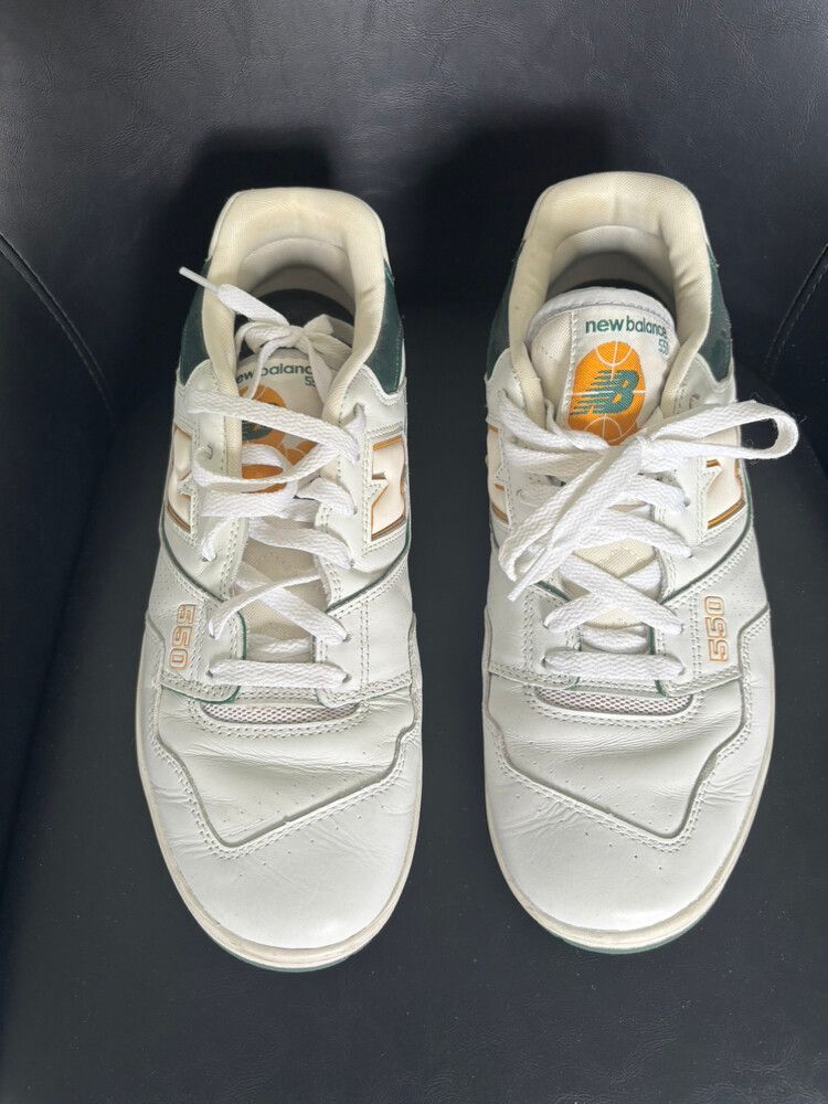 New Balance White Green 550 Sneakers Size US 11