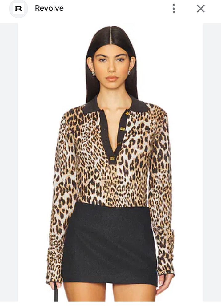 Ganni fine merino jacquard polo