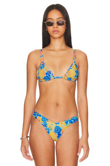 Azure two strap bikini top