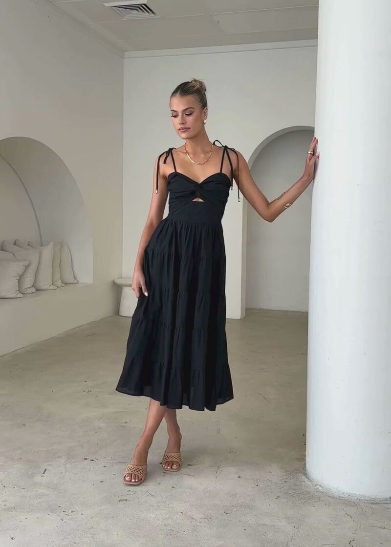 designer black midi dress HT 360 Collective - Black Knee Length Dresses main image 1