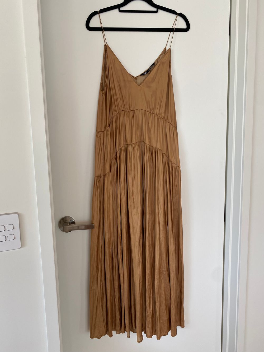 zara gold maxi dress Embellished Bandeau Cowl-Waist Mini Dress in Gold - 8 main image 1