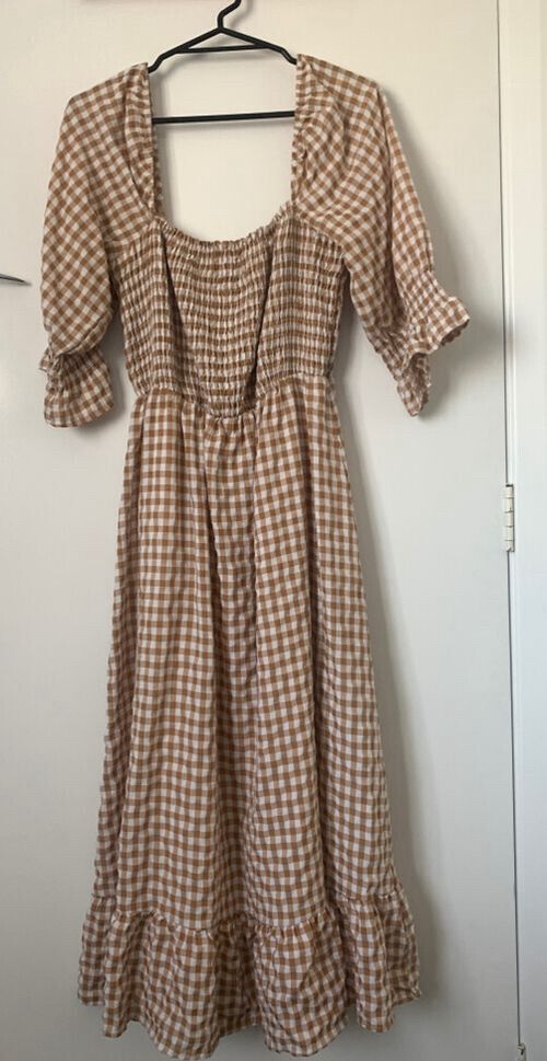 Gingham Midi Cotton Dress