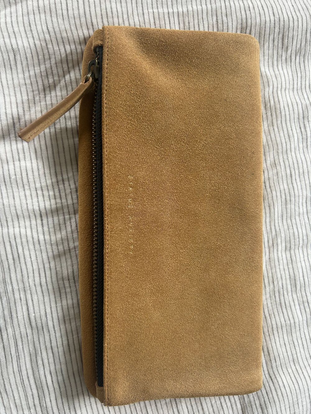 Status Anxiety suede clutch