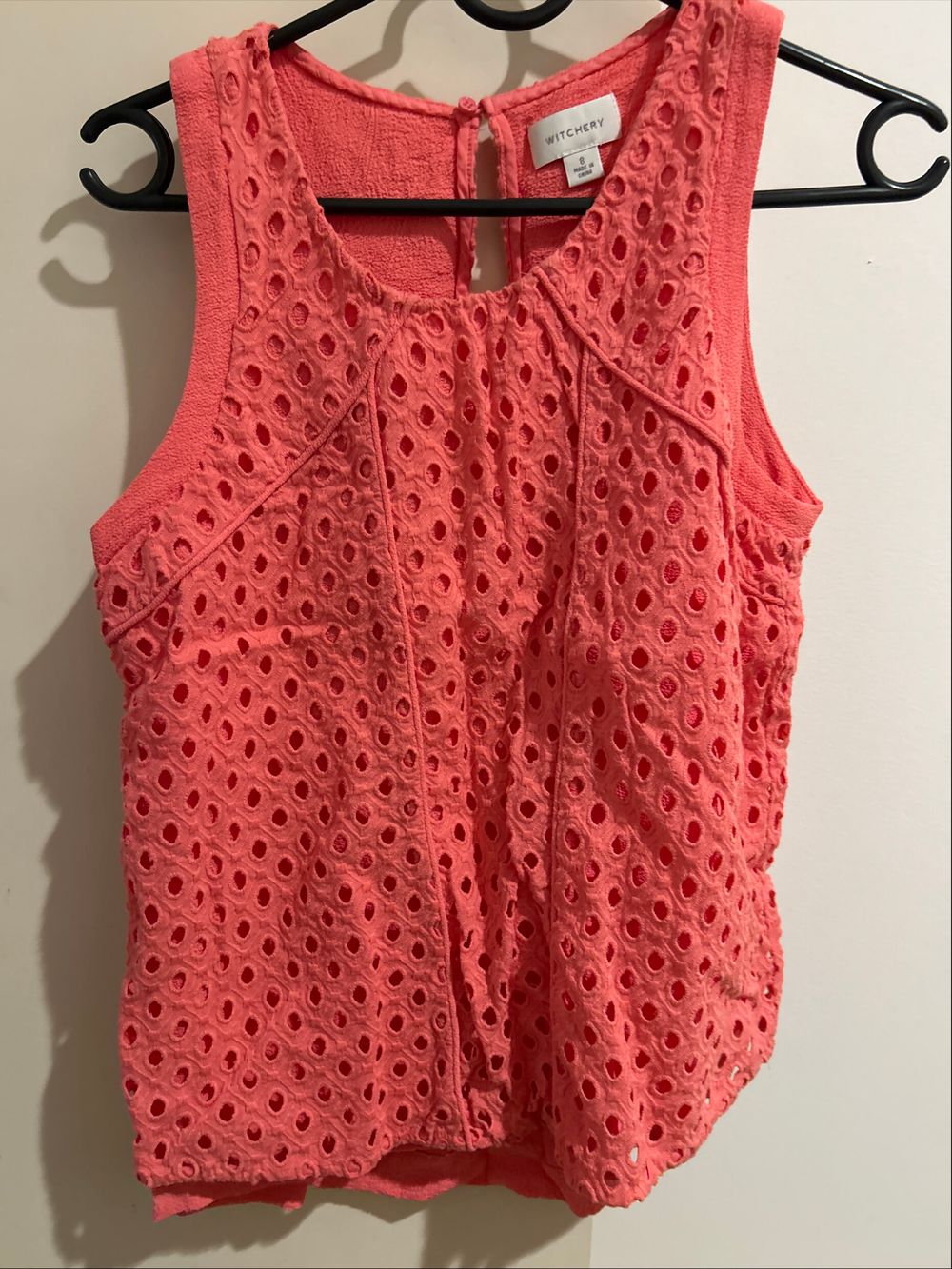 Witchery Pink Eyelet Tank Top