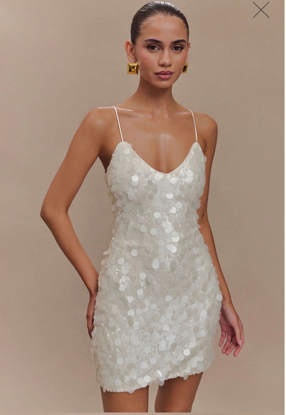 Meshki romilly sequin dress white size S/8