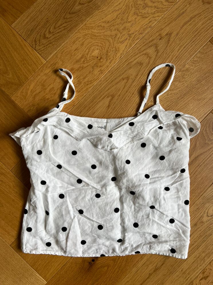 white polka dot cami