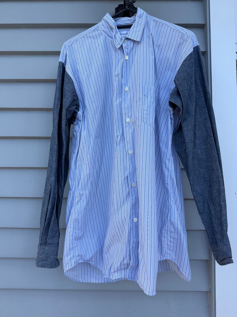 Comme des Garcons Shirt Blue Stripe and Denim