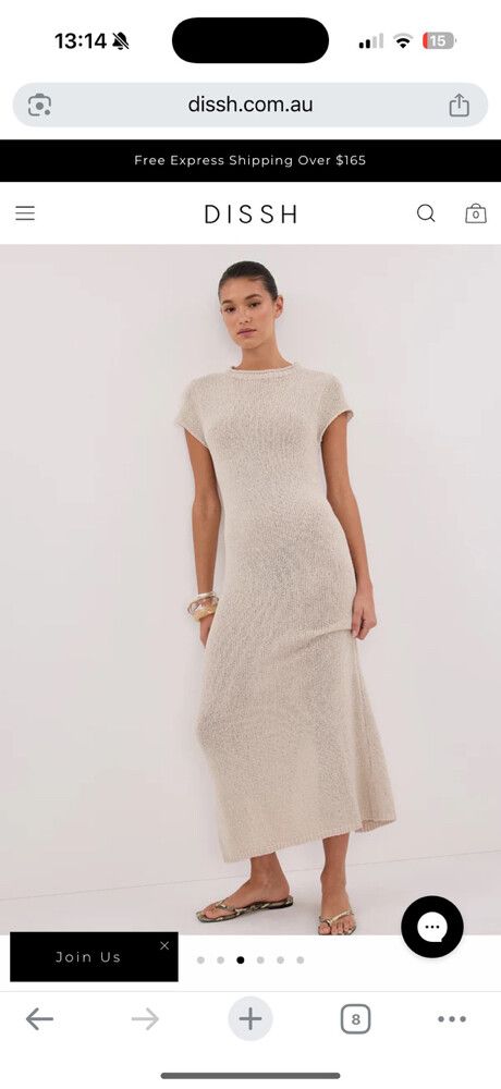 DISSH Beige Knit Midi Dress