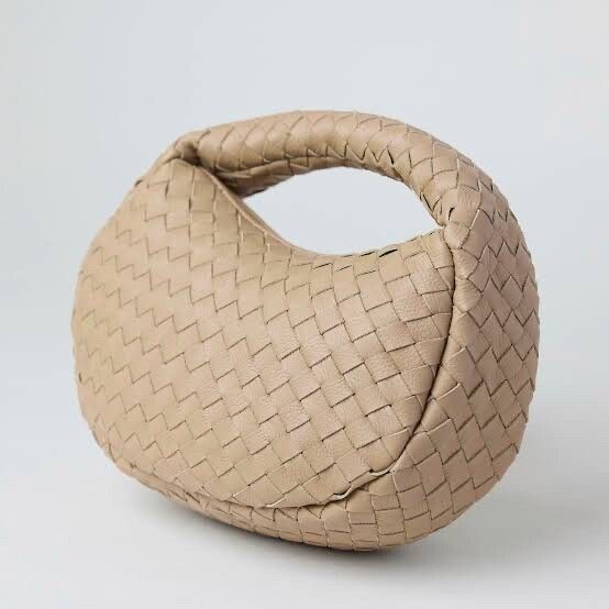 Aleo Beige Woven Leather Handbag