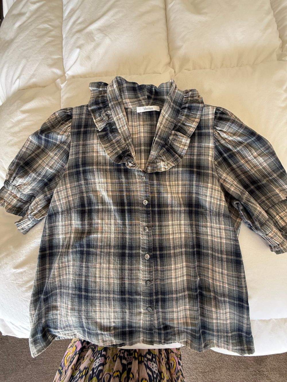Morrison Blue Grey Check Shirt Size 4