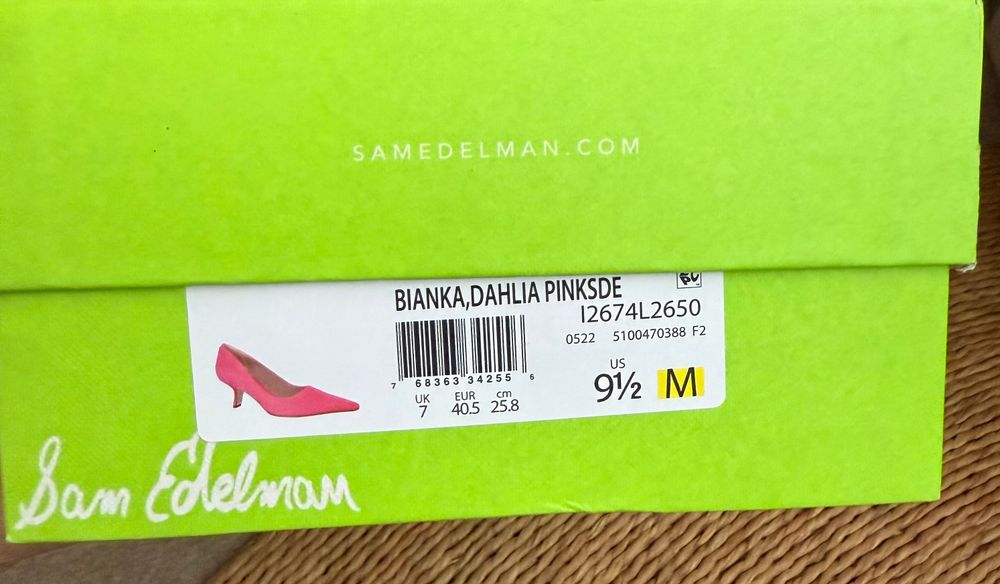 Sam Edelman Pink Heel Size US 9.5/EUR 40.5/UK7