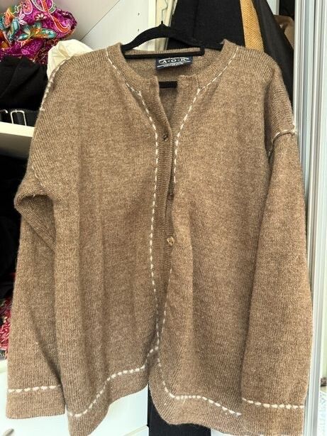 Brown Knit Merino Cardigan