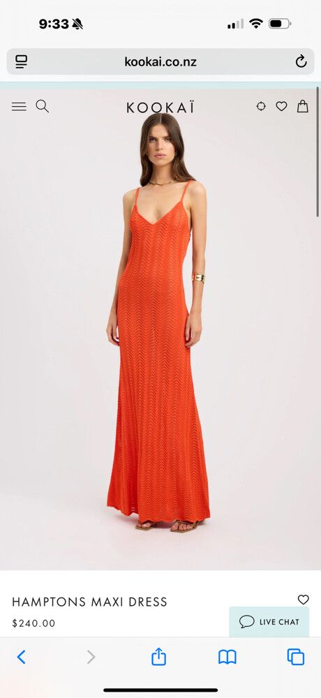open lace back dress Kookai Jasmine Maxi Dress (Grenadine)  Rent To Dress NZ