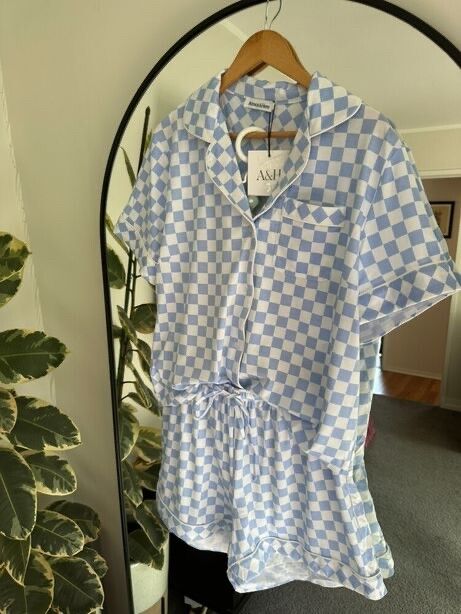 Atmos&Here Blue Check Pyjama Set