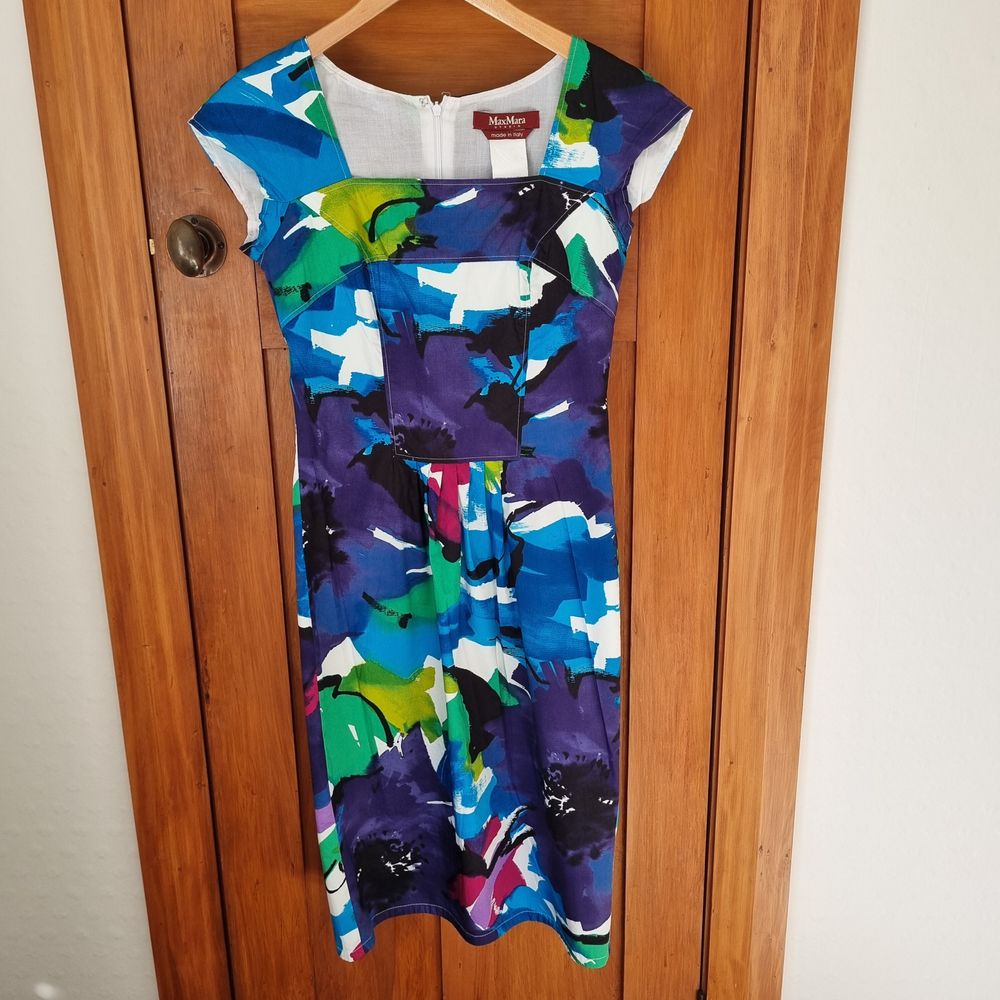 Max Mara Studio Abstract Floral Printed Dress