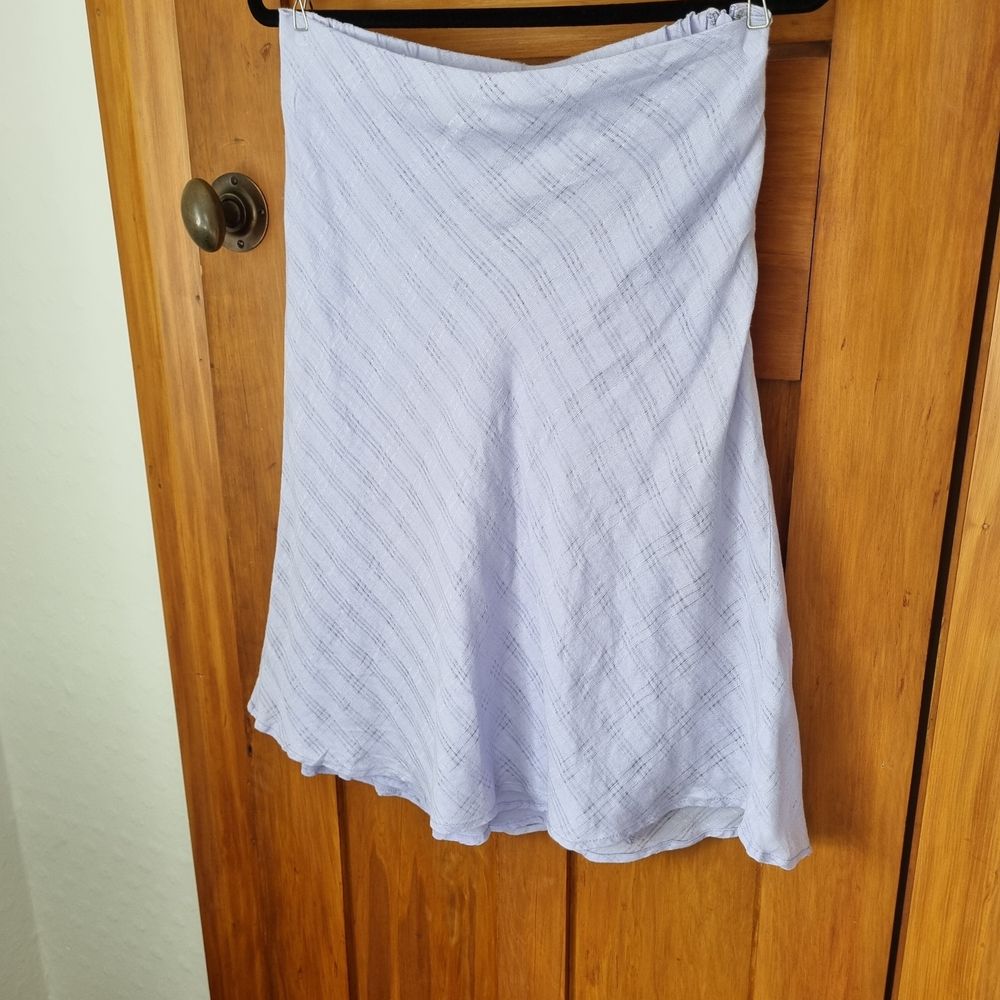 Ghanda Lilac Linen Check Skirt