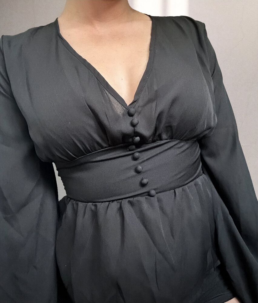 MISSGUIDED: Sheer Peplum Shirt Size: 6