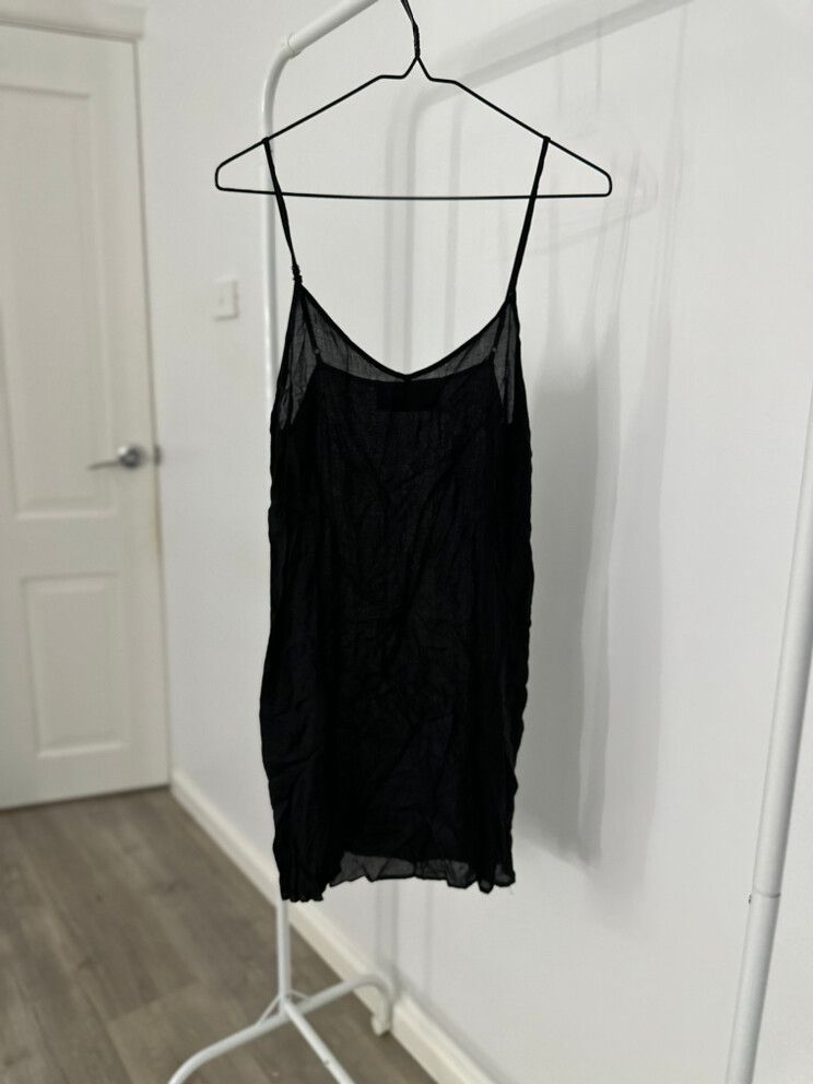 DECJUBA Sheer Black Slip Dress / Top - Size 8