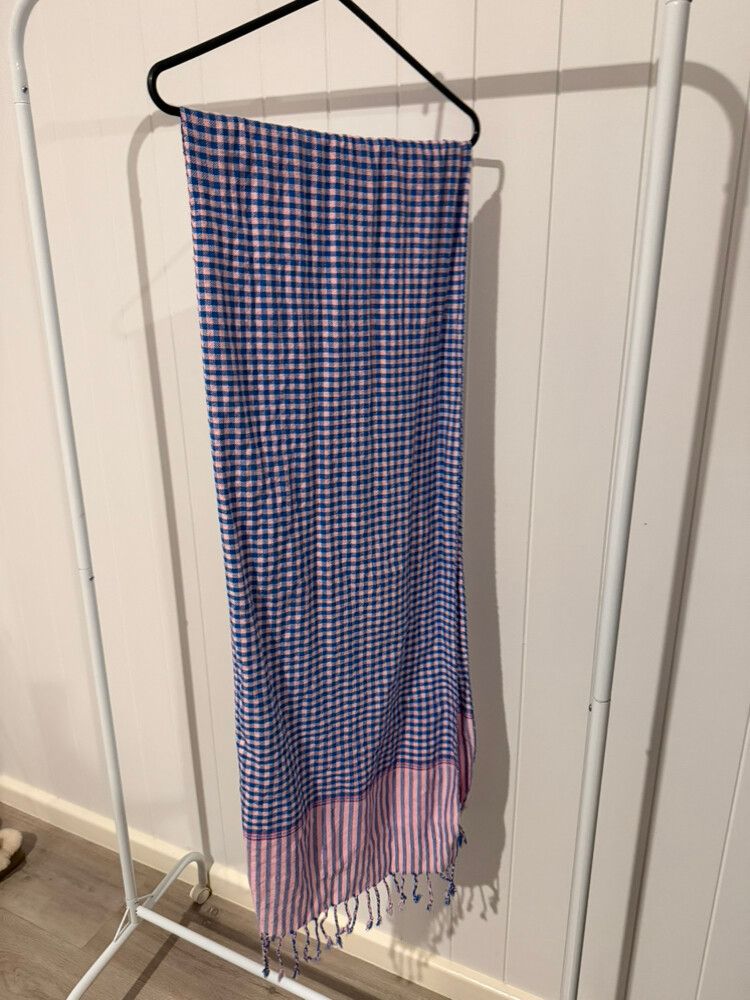 GINGHAM PINK PURPLE SCARF NEW - purchased in Thailand