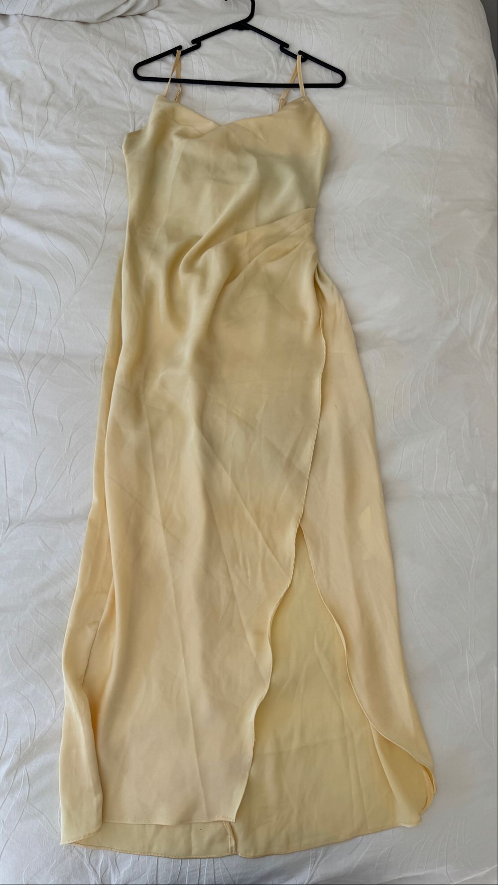 Pagani Yellow Satin Midi Dress
