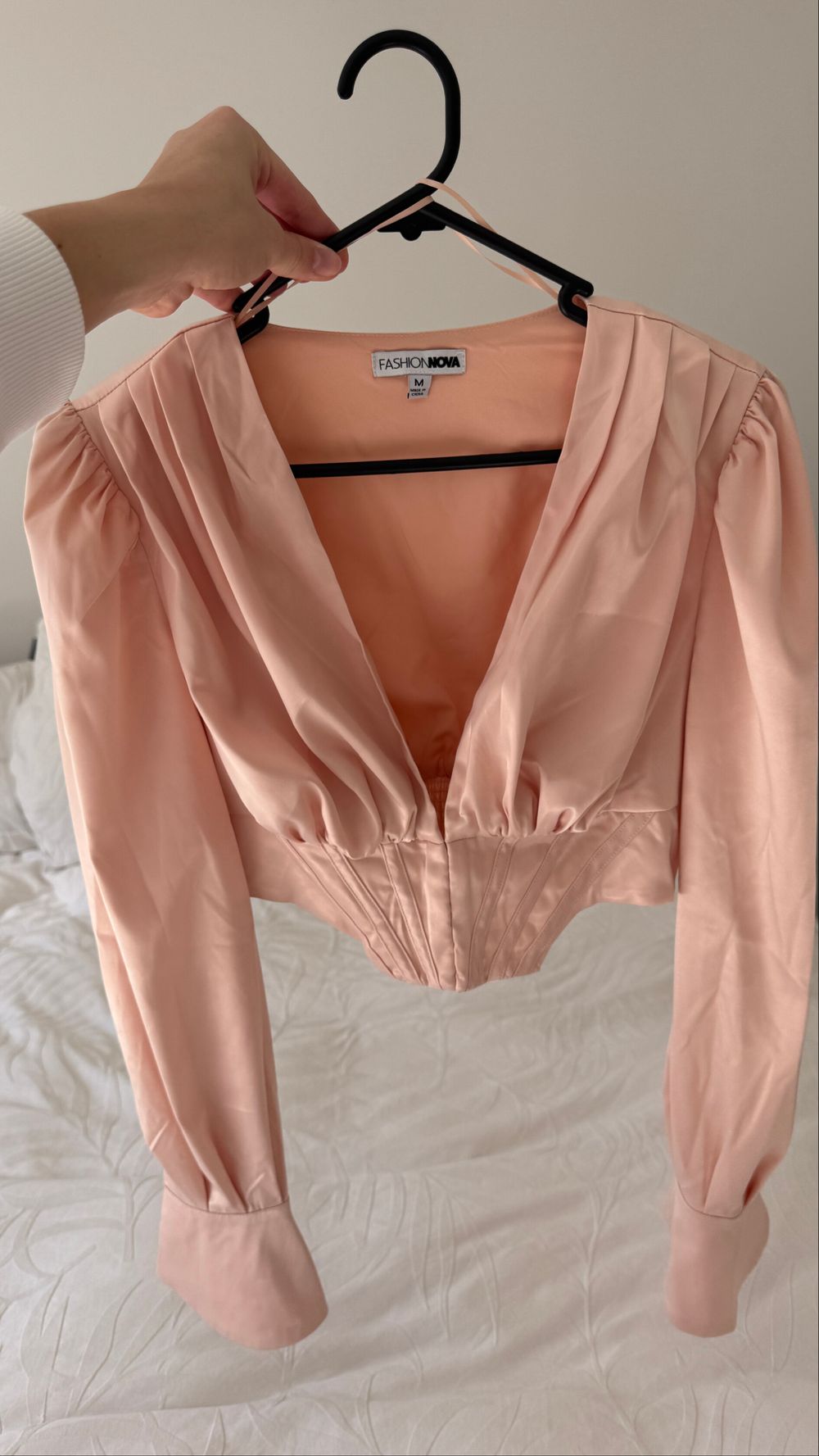 Fashion Nova Pink Satin Crop Top