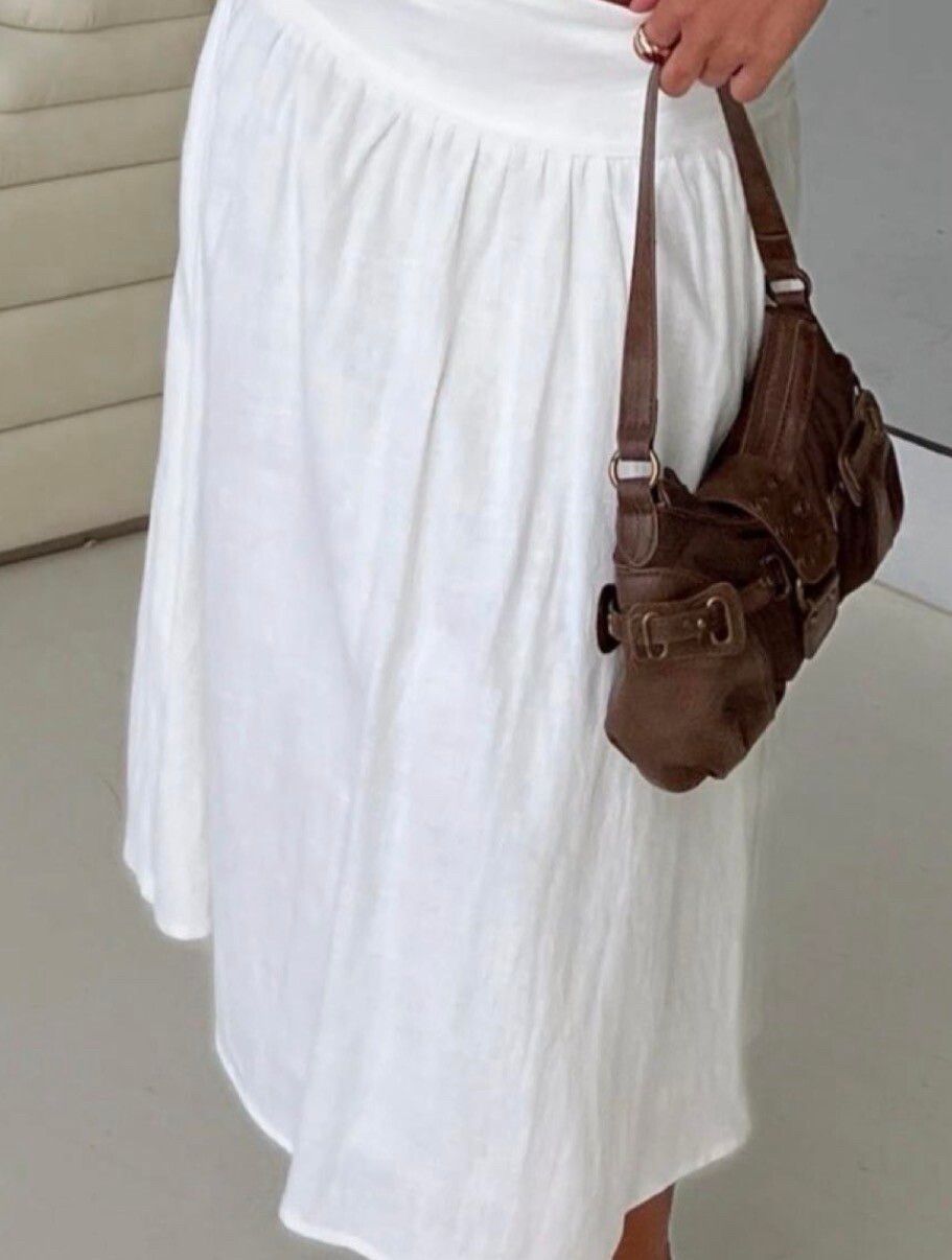 princess Polly linen midi skirt