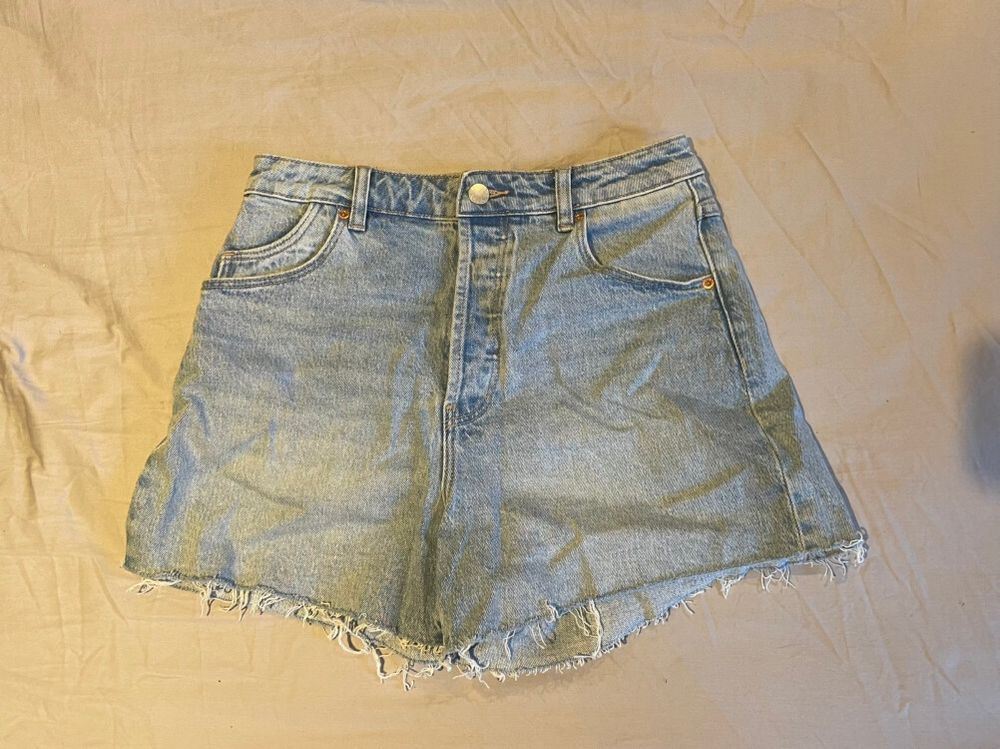 Rollas high waist cut-off Blue Denim Shorts