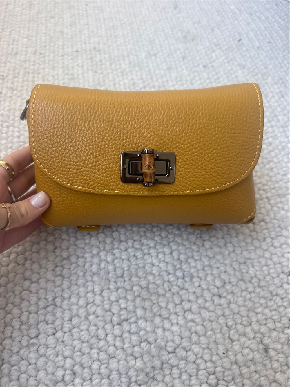 Yellow Via Roma Genuine Italian Leather Bag