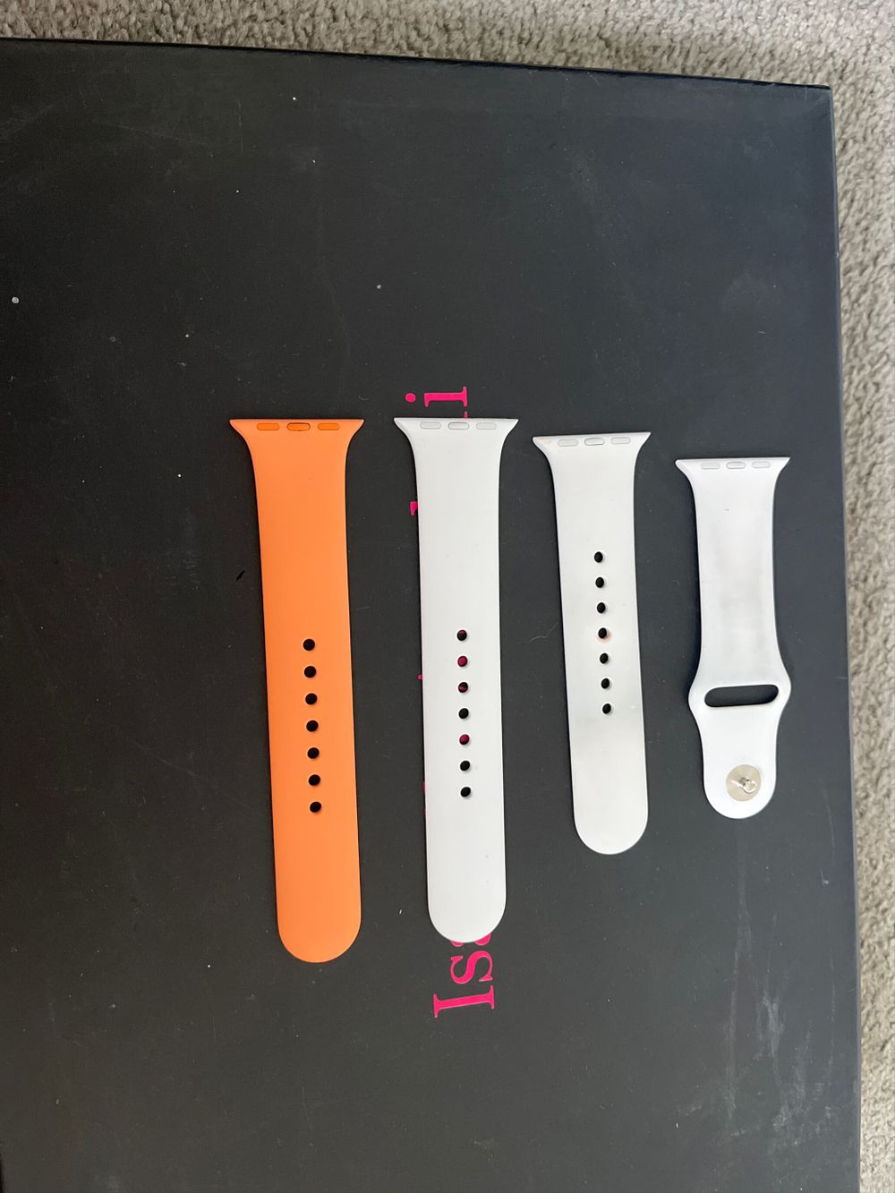 Orange and White Apple Watch Bands
