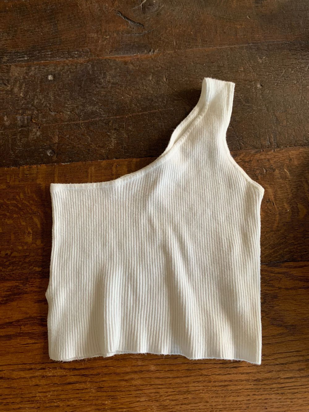 one shoulder ribbed top