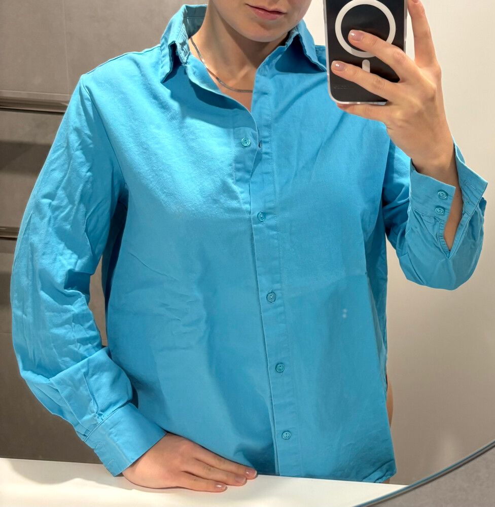 Blue Long-Sleeved Shirt