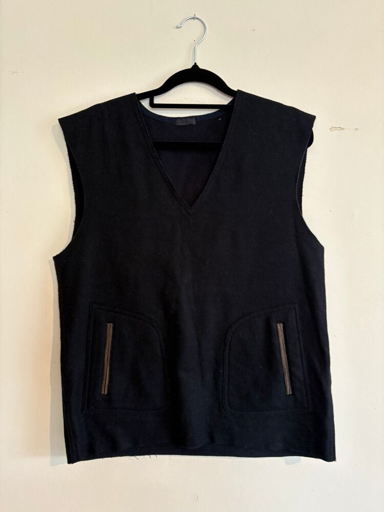 Zambesi Black Wool Vest With Pockets And Polarfleece Lining