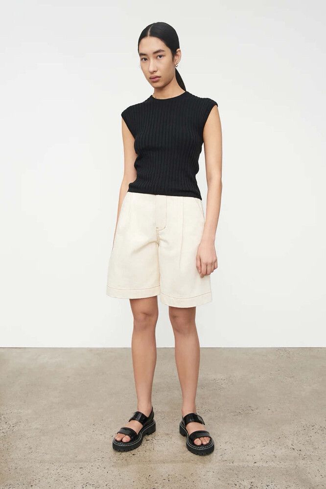 Kowtow Black Rib Knit Top