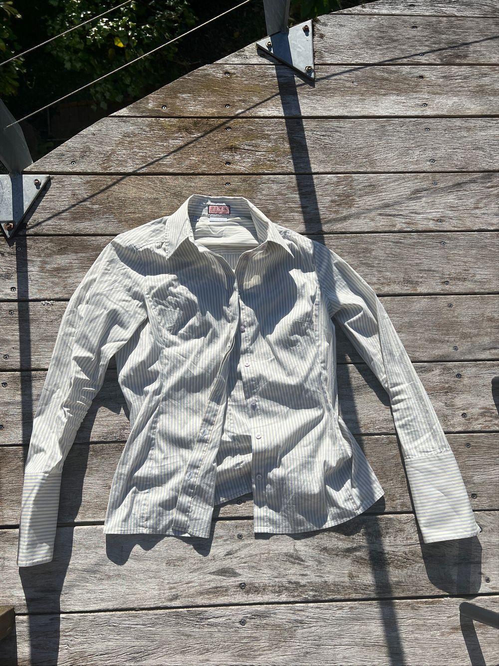 Blue And Cream Striped Shirt