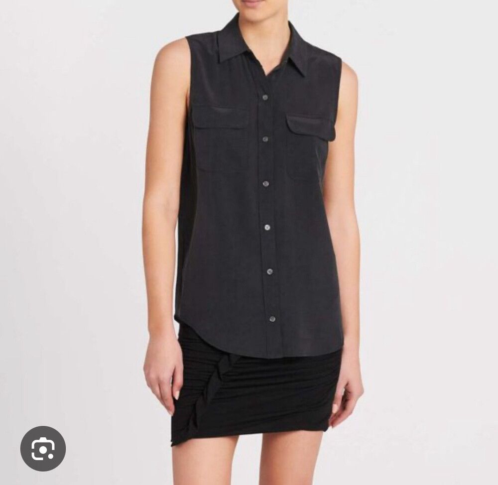 SLEEVELESS SLIM SIGNATURE SILK TOP