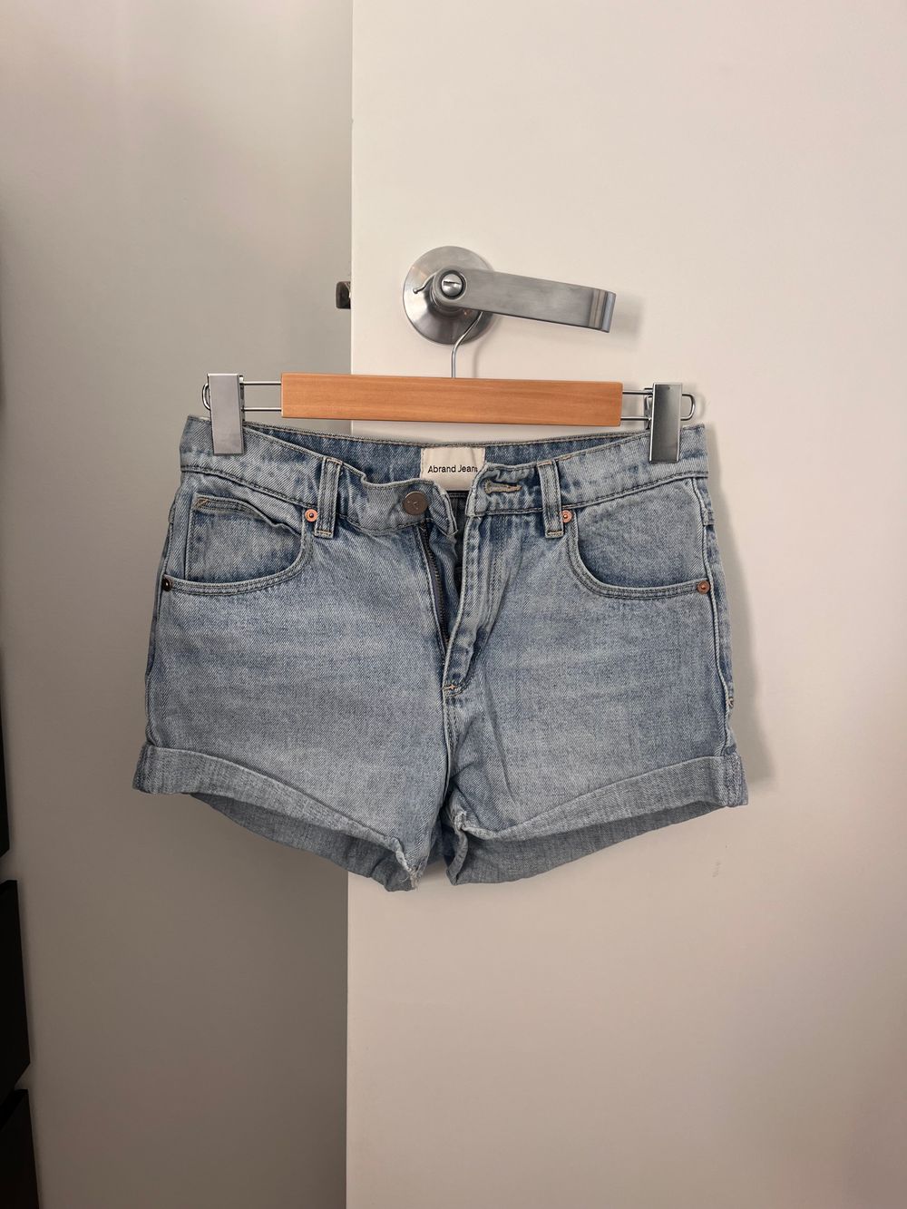 Abrand Low Rise Denim Shorts
