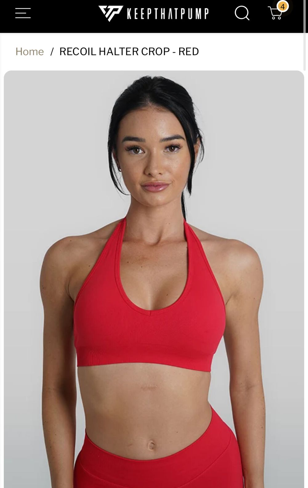 KeepThatPump Recoil Halter Crop Red