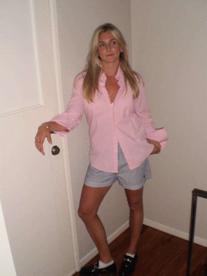 Pink and White Stripe Cotton Shirt