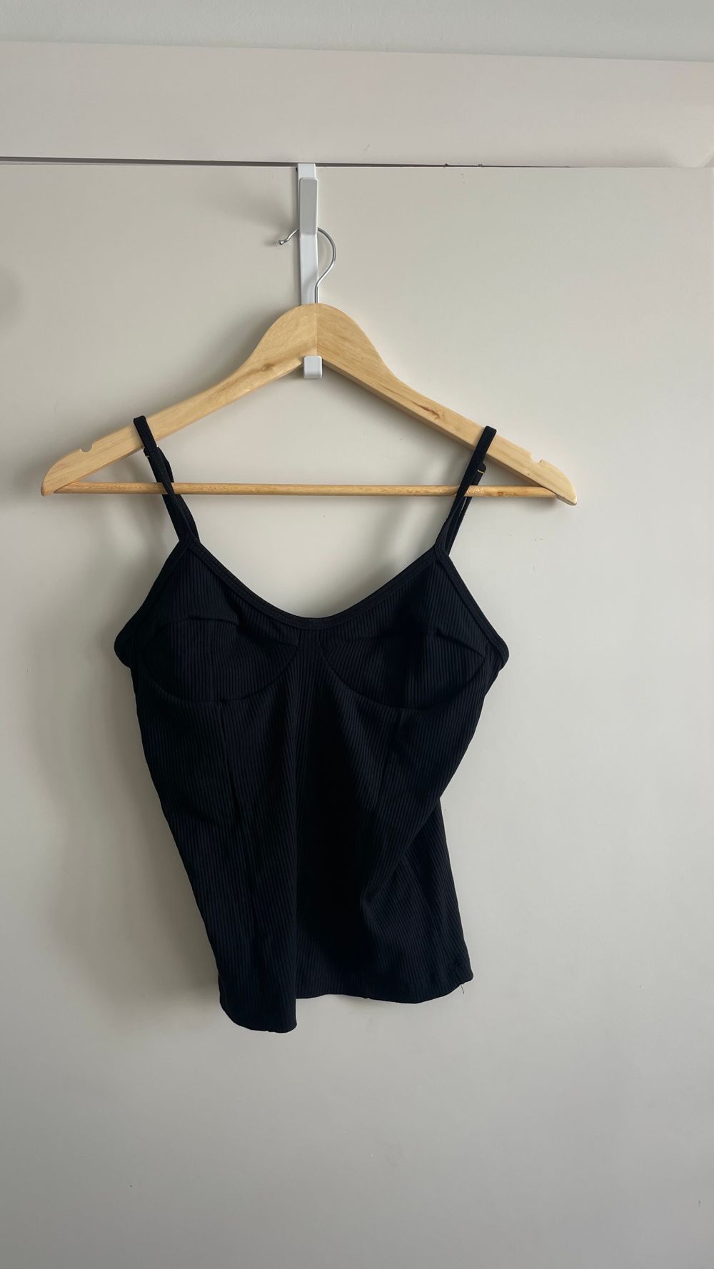 Black Cotton Rib Top
