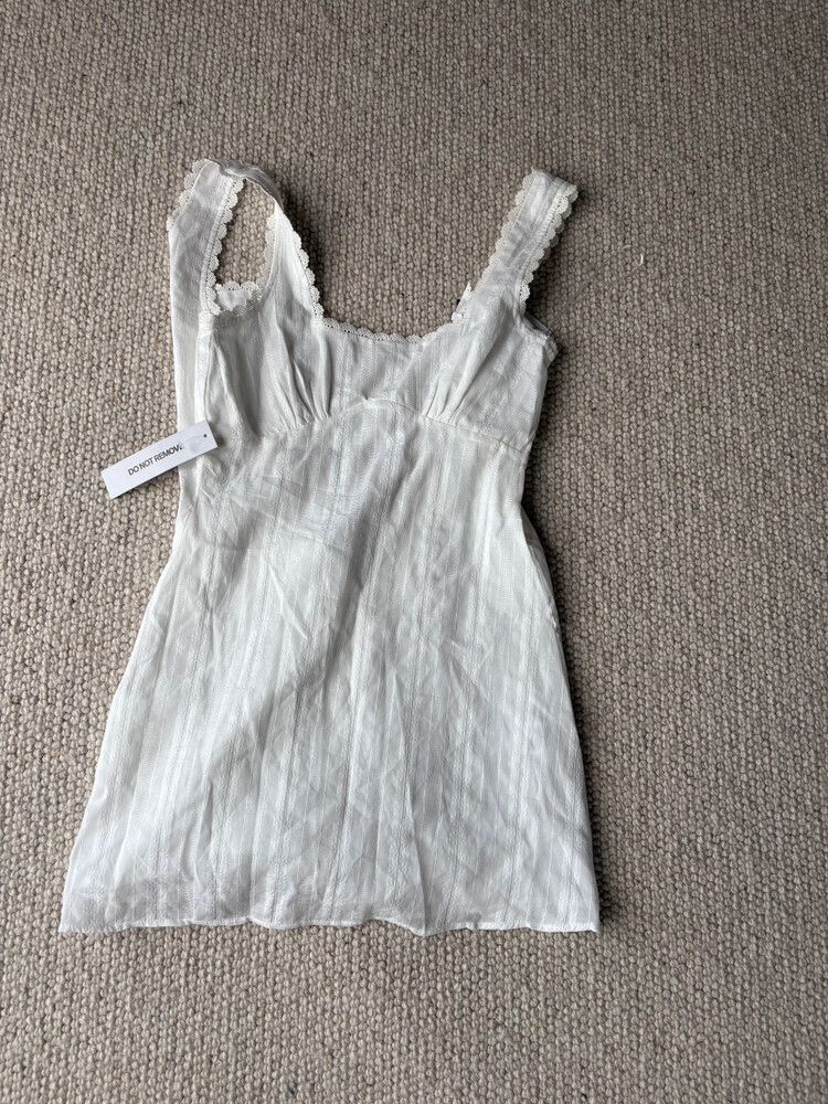 open lace back dress Airabella Lace Mini Dress White main image 1