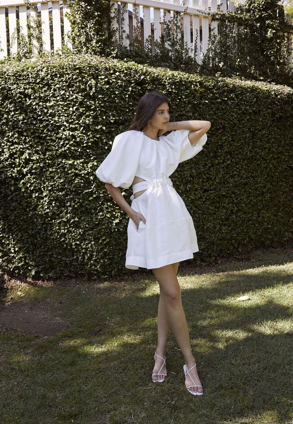 Aje Mimosa cut out mini dress white