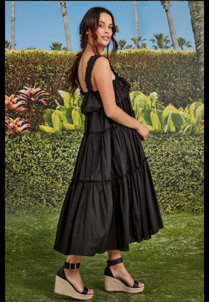 Trelise Cooper Luxury Designer NEW What’s Flowing on Vacay Noir M Dress