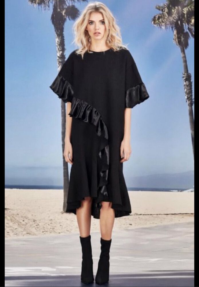 Trelise Cooper Luxury Designer NEW Linen Ruffle Falling For You M Dress