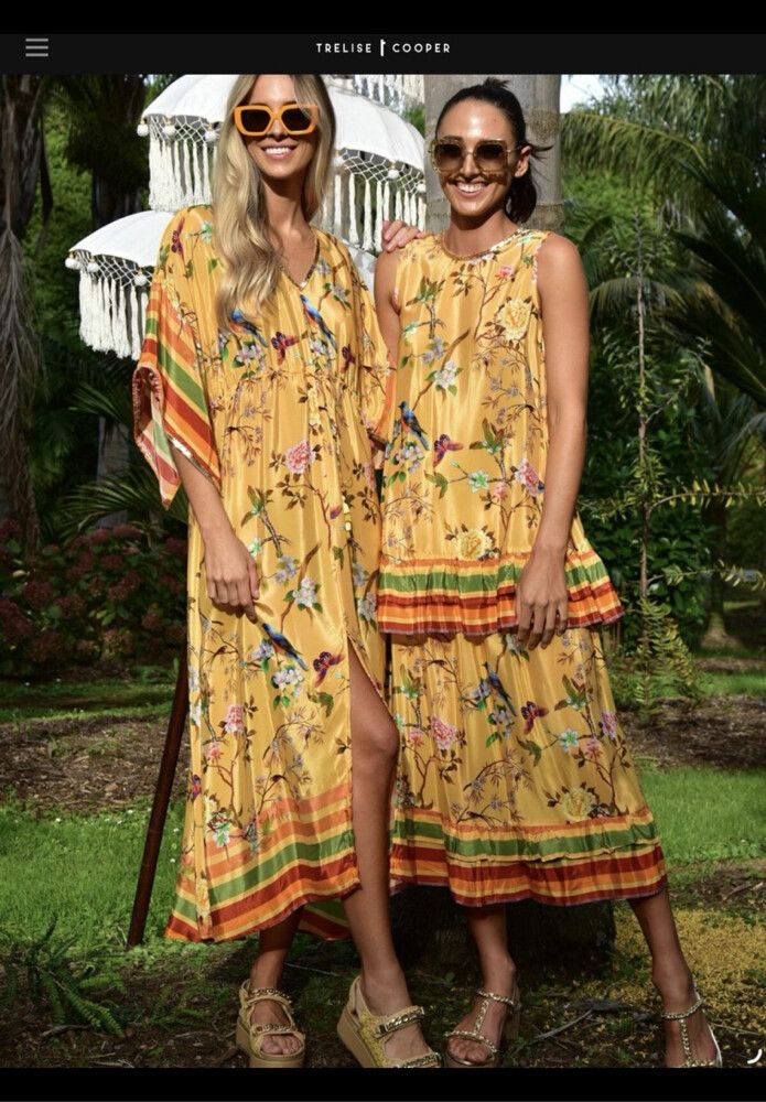 Trelise Cooper Luxury Designer Destination Vacay Bird Bloom Ruffle XL Top