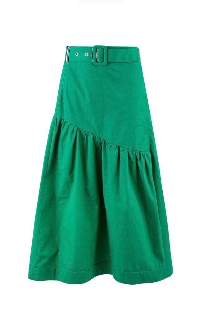 Trelise Cooper Luxury Designer Emerald Green Belt it Out Smart 10 Skirt