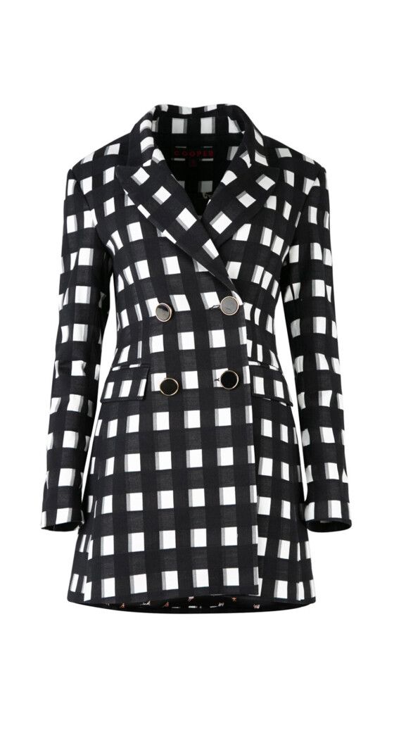 Trelise Cooper Luxury Designer Suiting Point Monochrome Corporate 12 Blazer