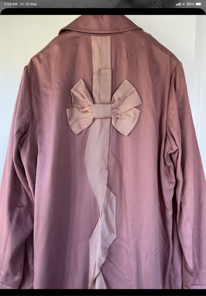 Trelise Cooper Couture Luxury Designer Peony Duster Time Bow Back L Coat