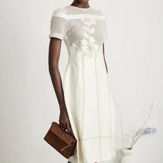 diane floral embroidered openwork midi dress Miss rosier - Miss Rosier