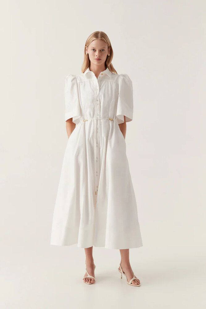 knee length dresses for ladies Eartha Midi Dress | Pink Hydrangea main image 1